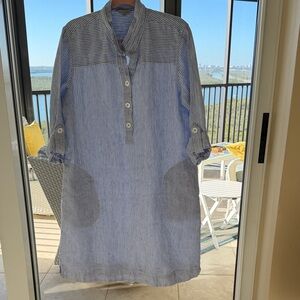 John Mark Blue and White Striped Dress